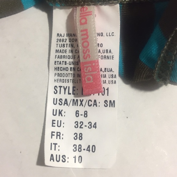 Ella Moss Bikini Swim Top Striped Sz S - Picture 5 of 8